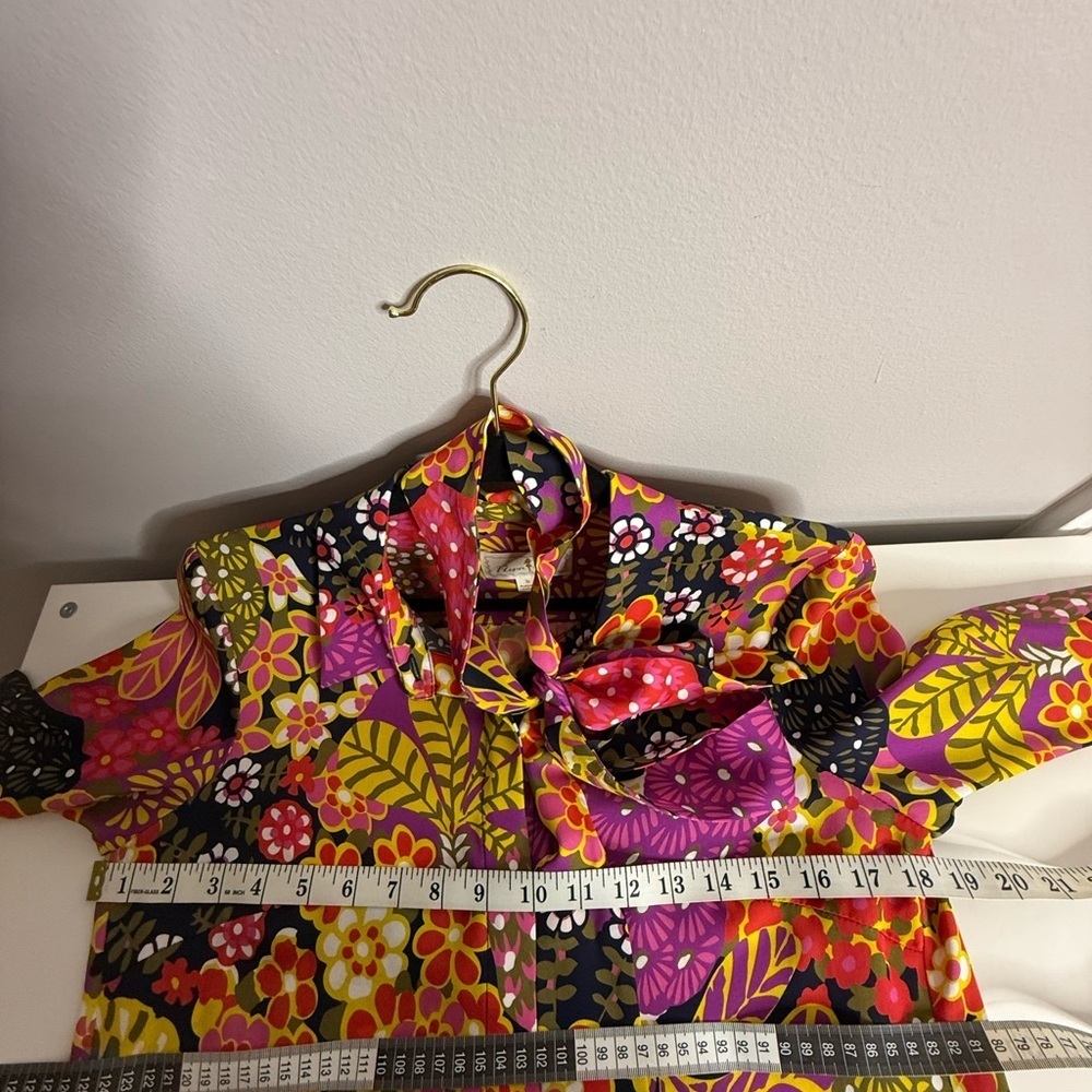 Flora Bea Natalee Dress - Blueberry Hill - 100% Silk - Small - Picture 8 of 9